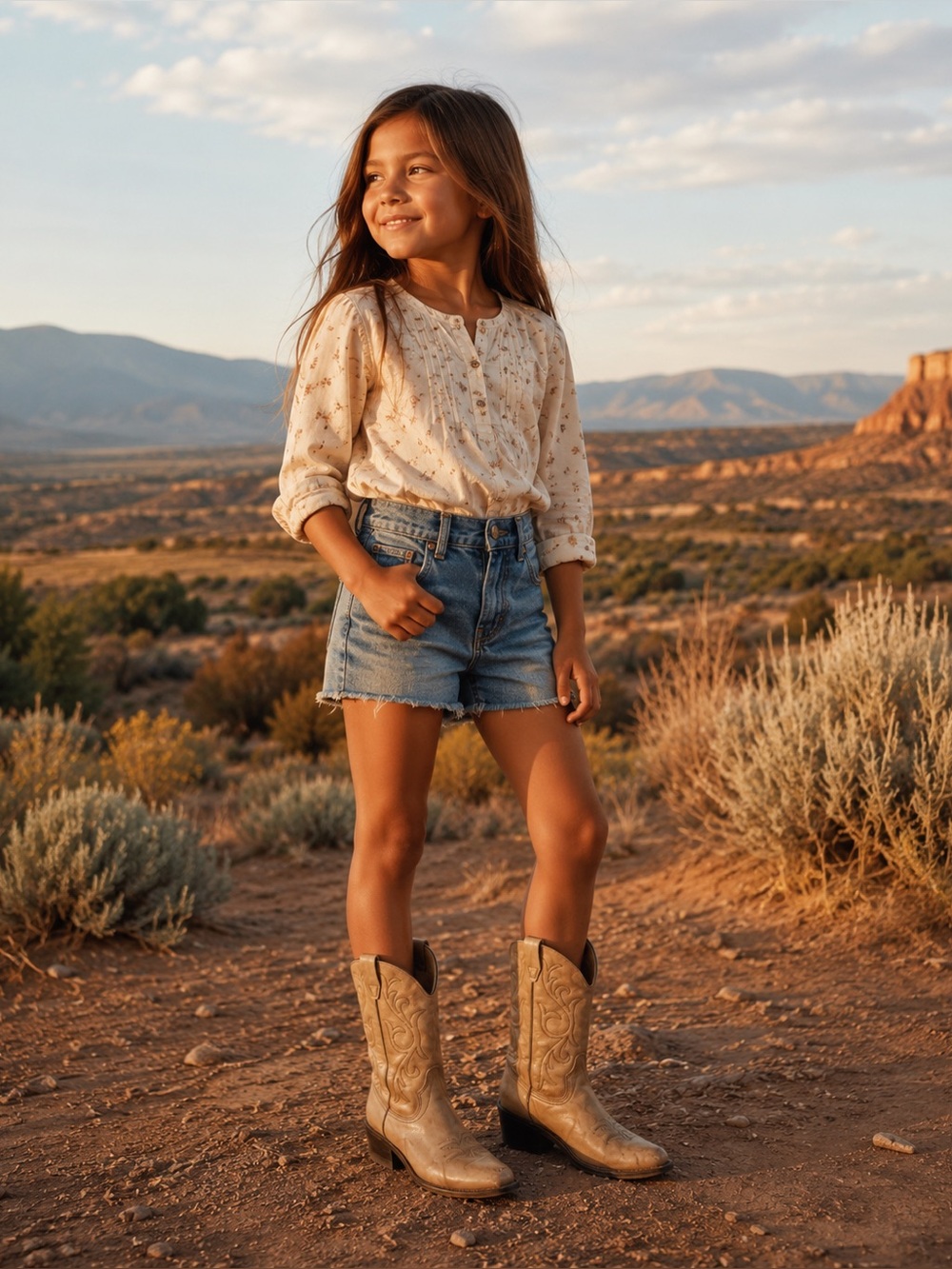 Vintage Tan Leather Youth Cowboy Boots | Approx. Youth 5–6 | Western Boots